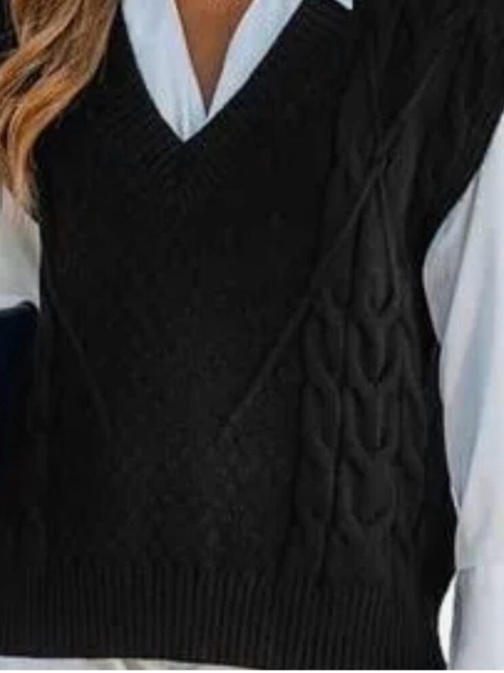 MerSea Black V-Neck Lisbon Knit Sweater Vest
